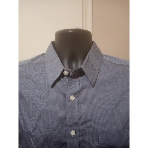 Untuckit Shirt Mens Medium M Blue Petrus WF Short Sleeve Regular Fit Button Up - Picture 5 of 10
